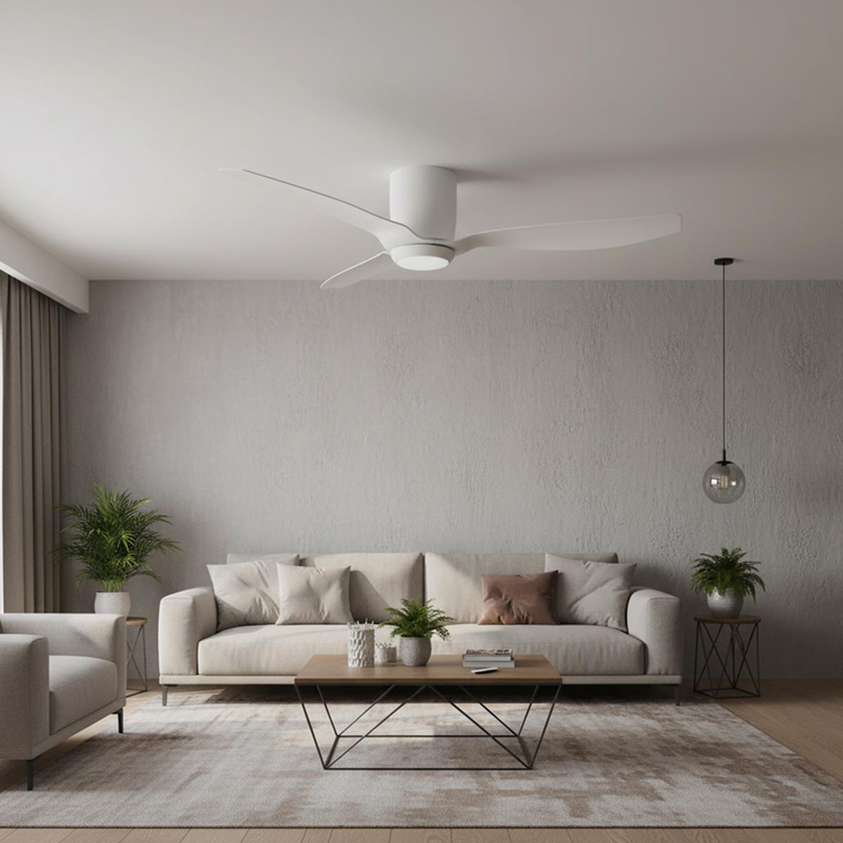 Ares 52" Low Profile Smart DC Ceiling Fan with LED Light & Remote