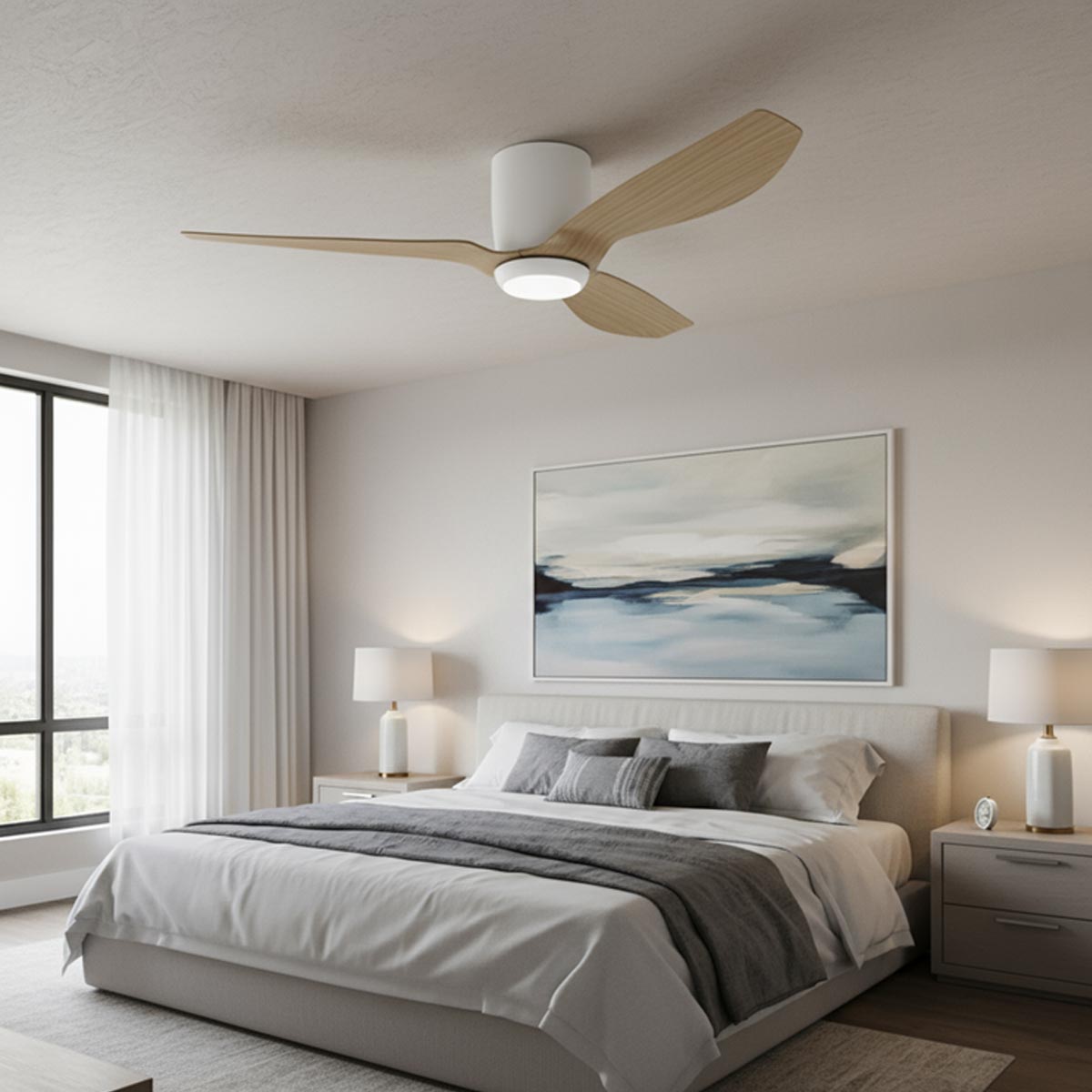 Ares 52" Low Profile Smart DC Ceiling Fan with LED Light & Remote