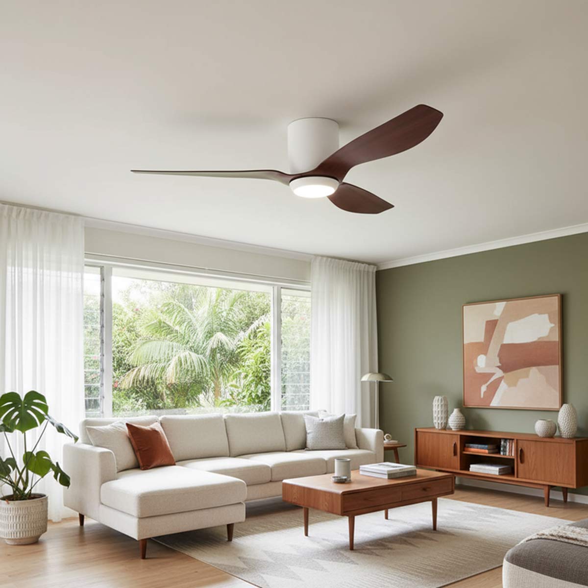 Ares 52" Low Profile Smart DC Ceiling Fan with LED Light & Remote