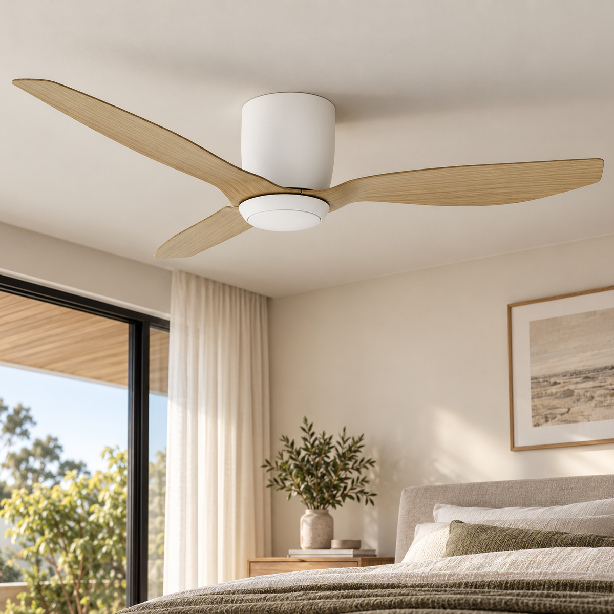 Ares 52" Low Profile Smart DC Ceiling Fan with Remote
