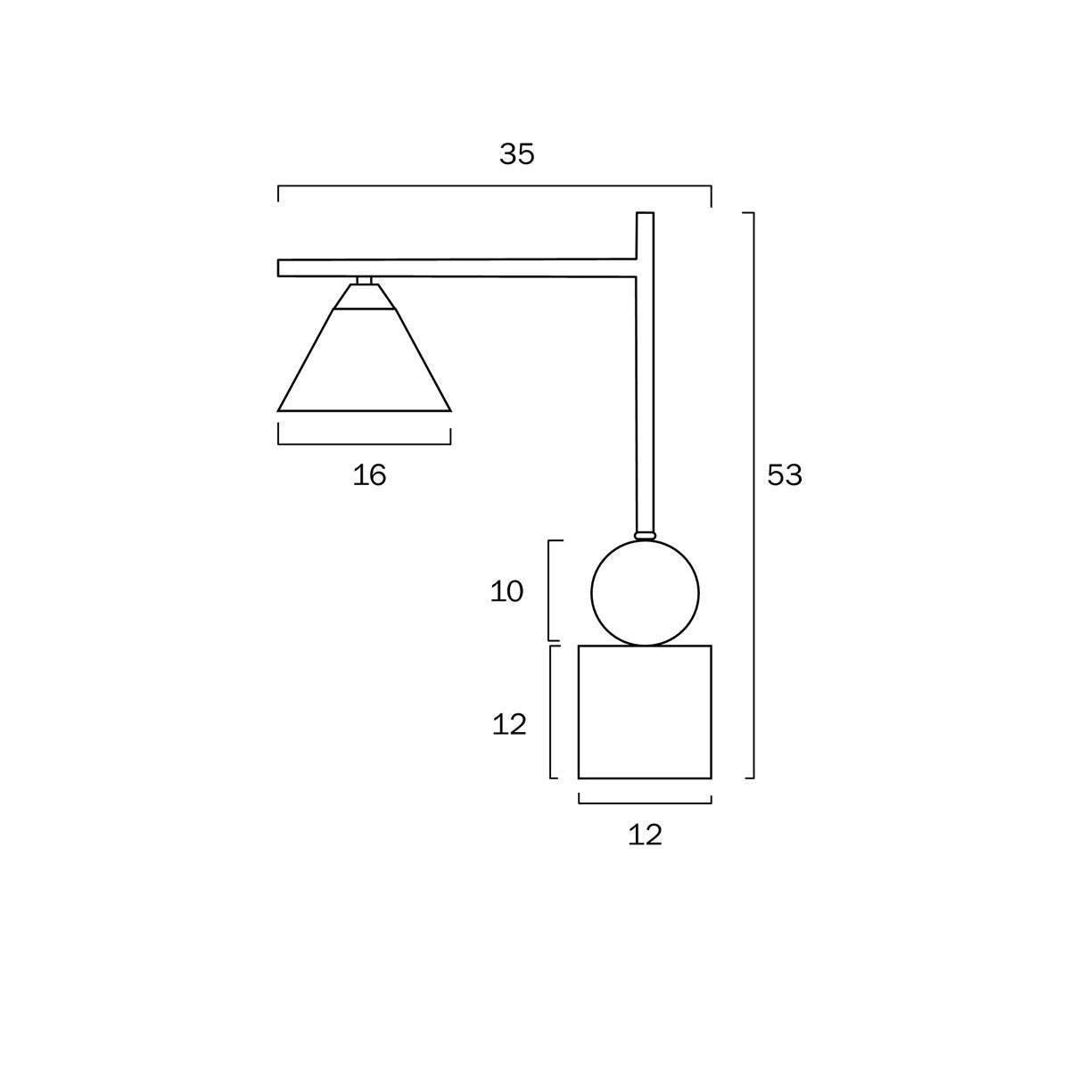 Arturo Antique Gold Table Lamp with Marble Base and Glass Cone