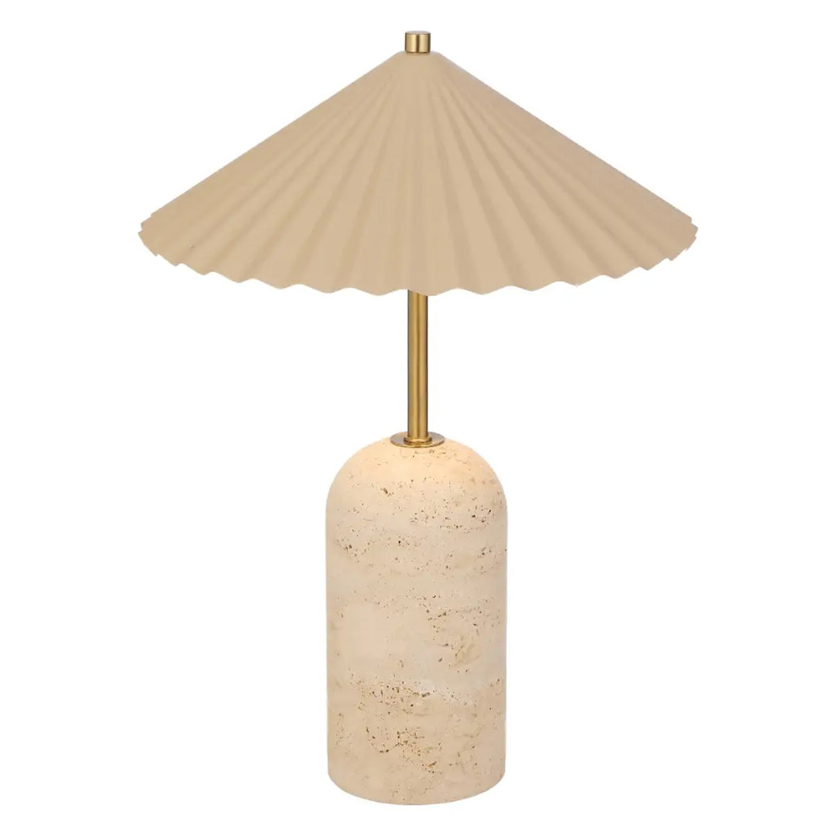 Arvane Table Lamp with Travertine Base and LED Light