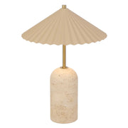 Arvane Table Lamp with Travertine Base and LED Light