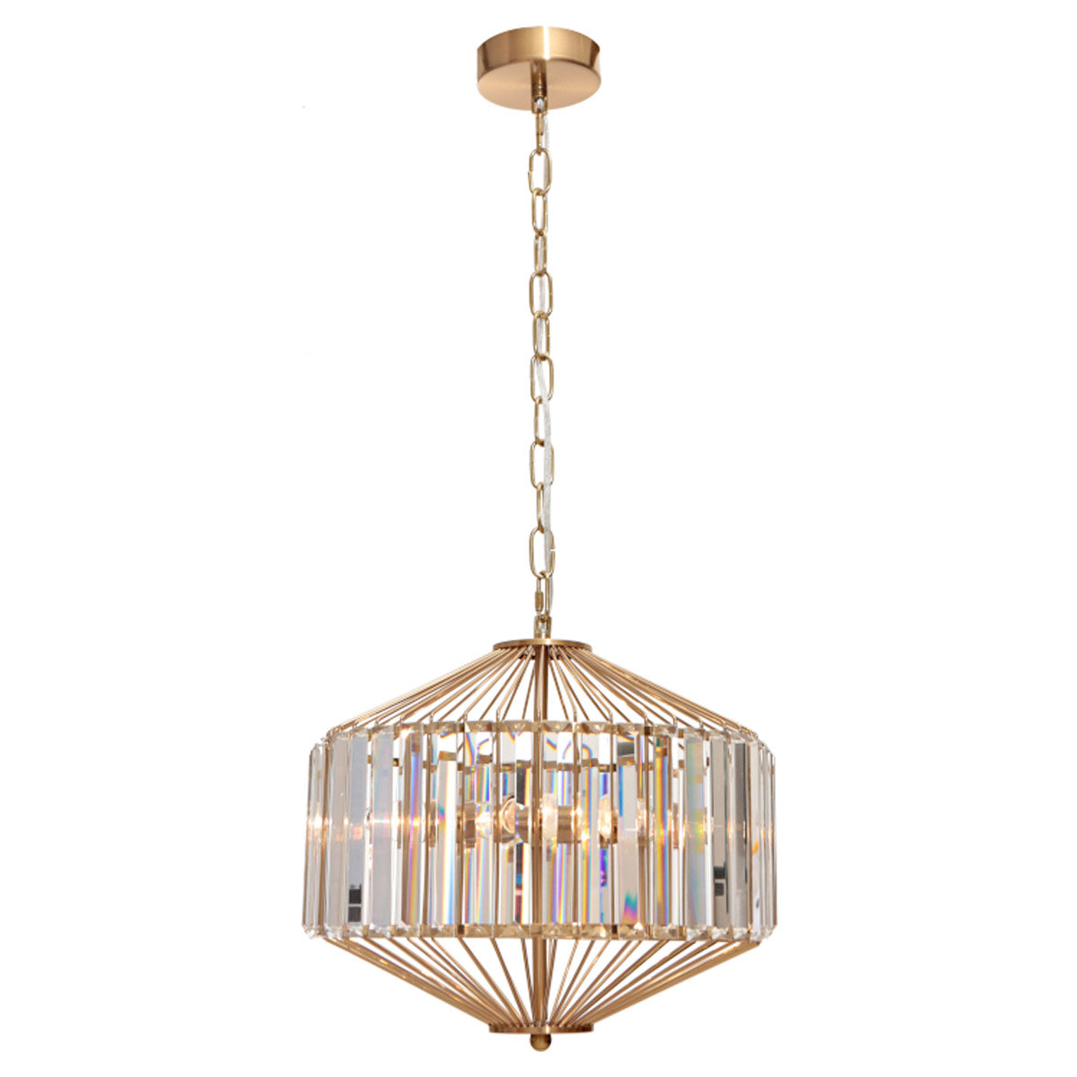 Arzeno Crystal Prism Pendant Light with Gold Finish