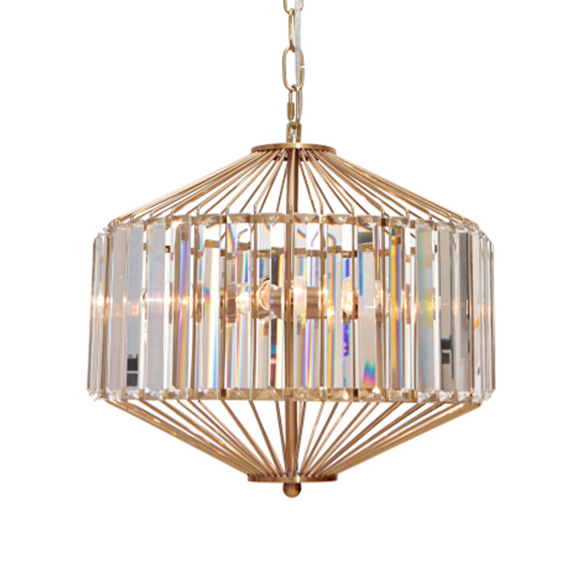 Arzeno Crystal Prism Pendant Light with Gold Finish