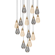 Atico 15 Light Glass Drops LED Cluster Pendant