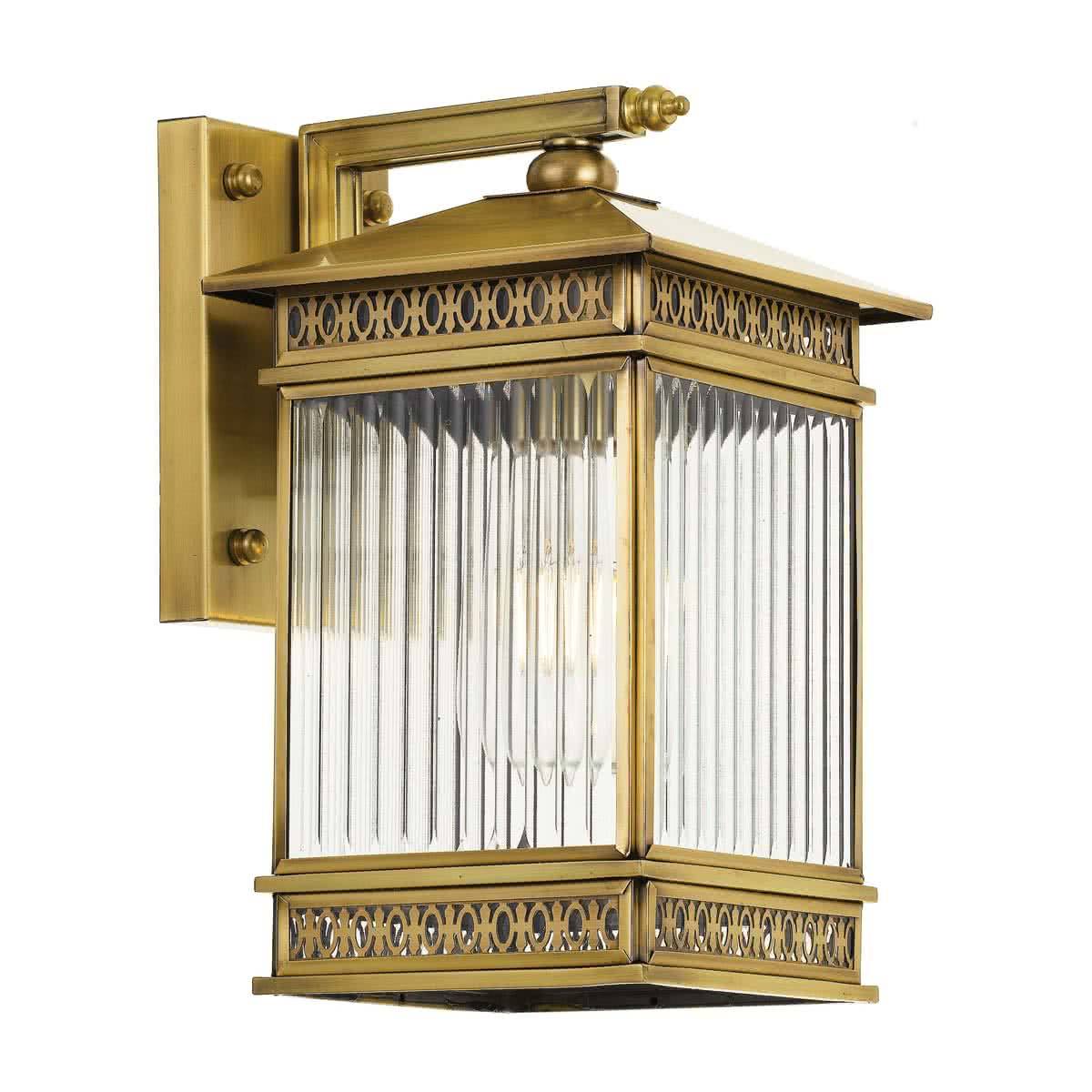 Avera Small Solid Brass Outdoor Wall Light - Modern Design