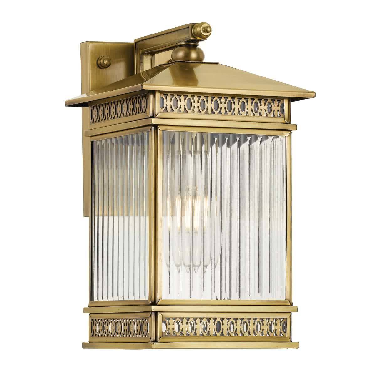 Avera Small Solid Brass Outdoor Wall Light - Modern Design