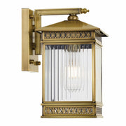 Avera Small Solid Brass Outdoor Wall Light - Modern Design