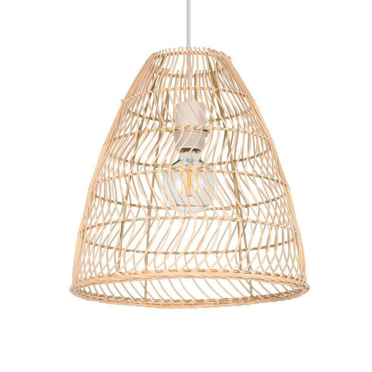 Ayesgarth Rattan/Cane Pendant Light with E27 Holder