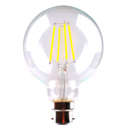 B22 6W LED Dimmable Spherical LG95 Filament Decorative Light Globe - 2700K Warm White
