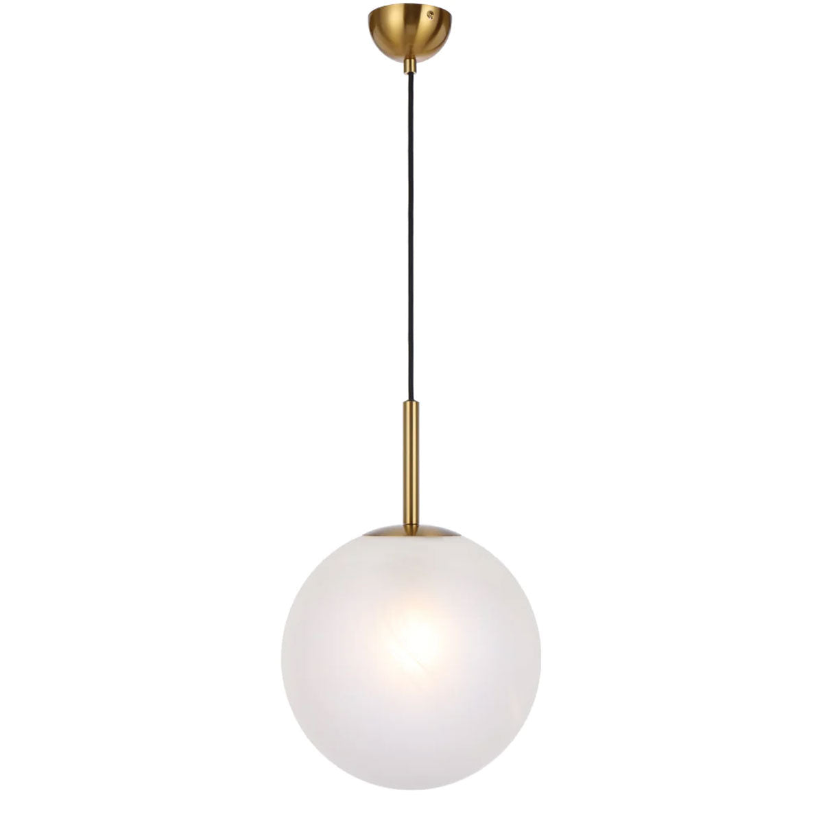 Bally Small Opal Sphere Pendant Light with Metal Finish