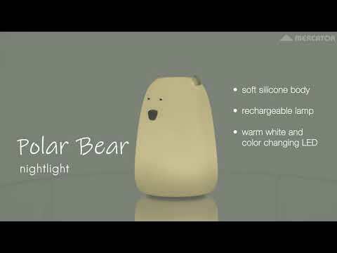 Barney Polar Bear LED RGB White Rechargeable Night Light