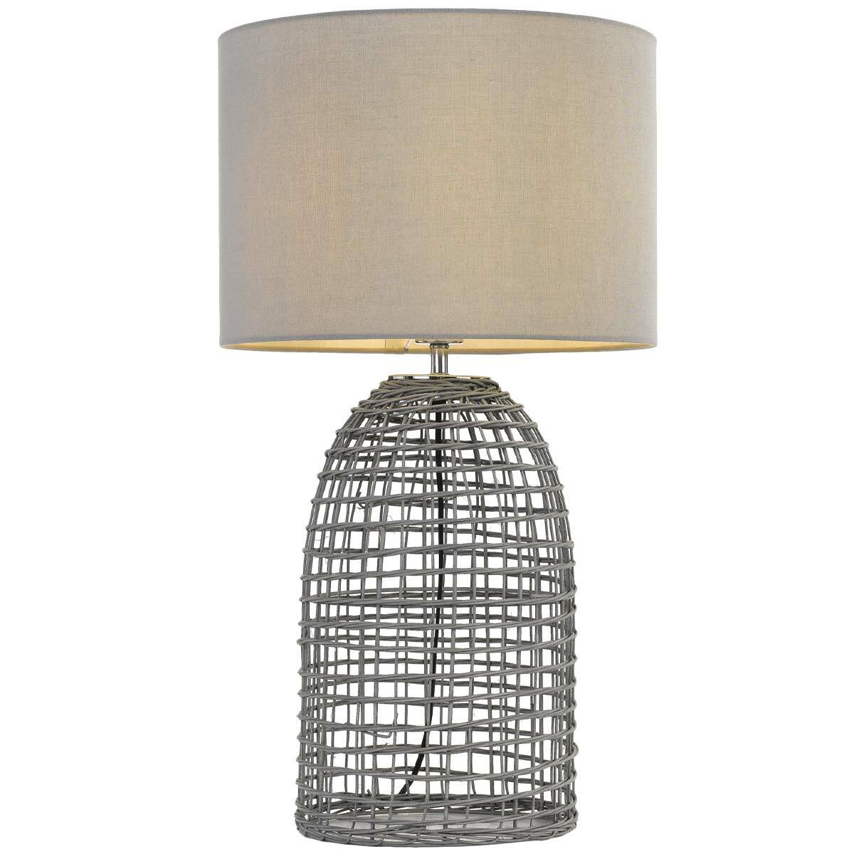Bayz 40 Rattan Table Lamp with Fabric Shade