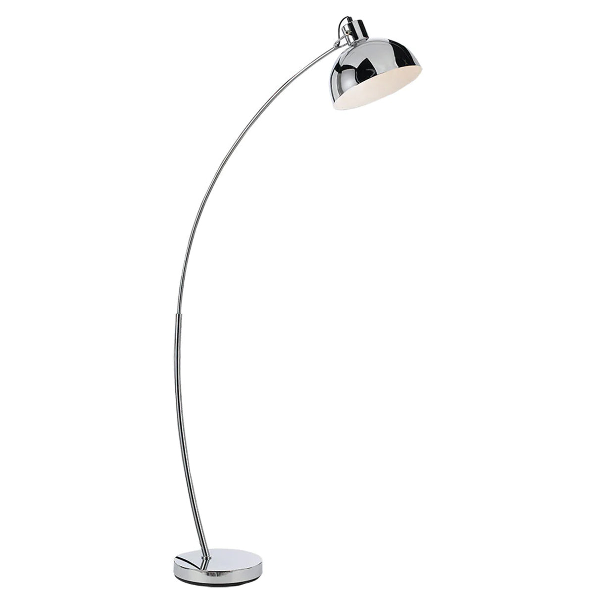 Beat Floor Lamp with Metal Base and Curved Arm