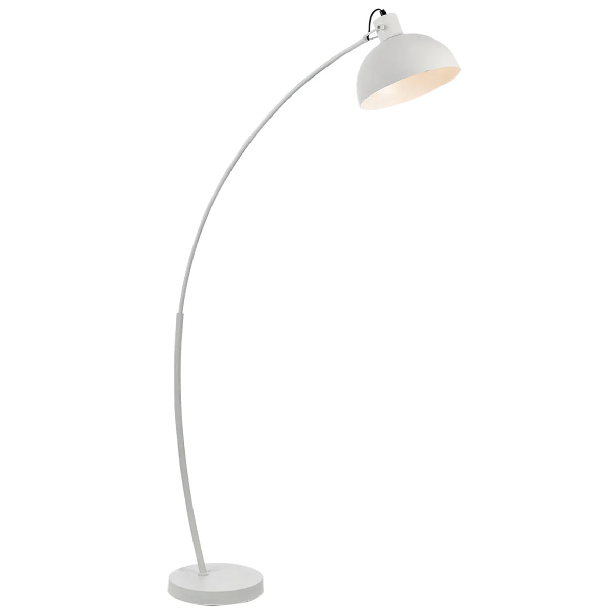 Beat Floor Lamp with Metal Base and Curved Arm
