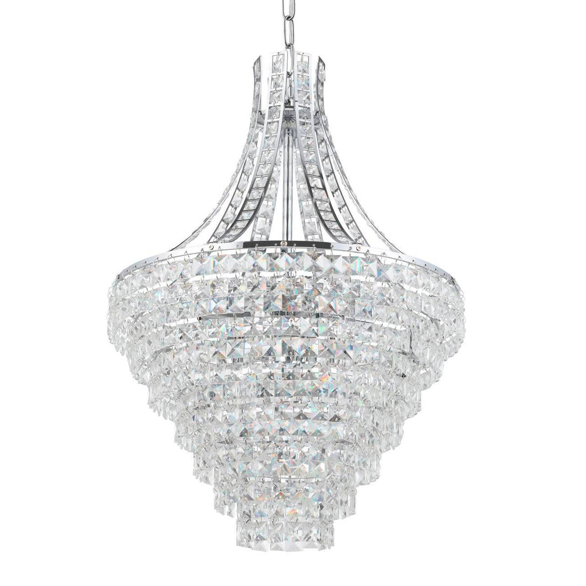 Beires 8 Light Crystal Pendant Light with Chrome Finish