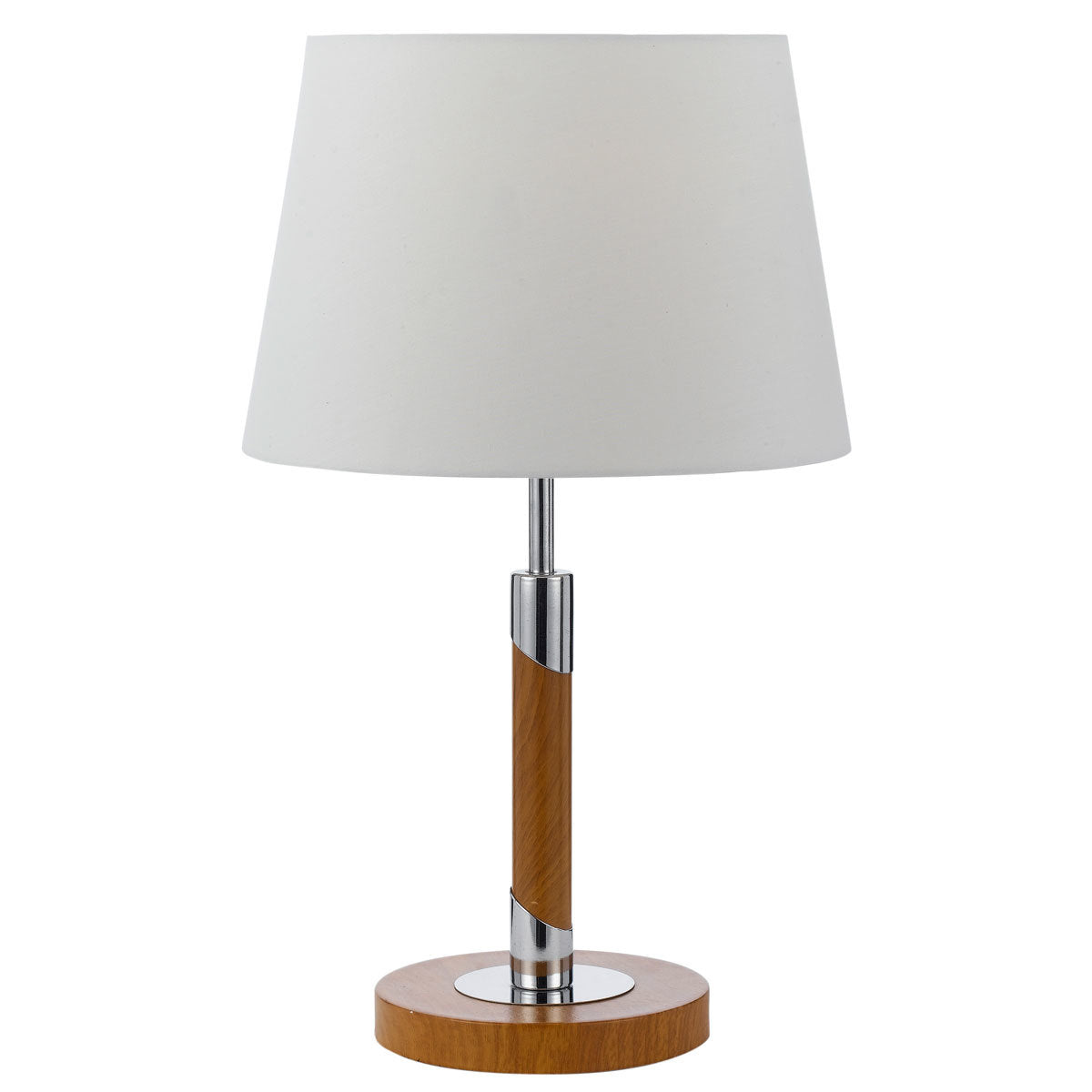 Belmore Table Lamp Contemporary Lighting with Chrome & Timber