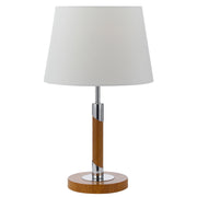 Belmore Table Lamp Contemporary Lighting with Chrome & Timber