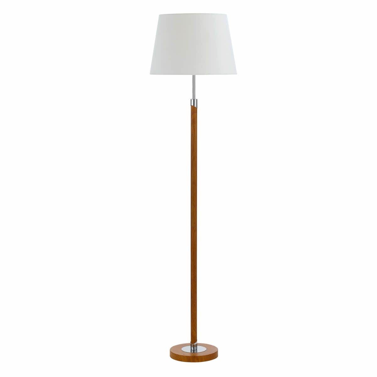 Belmore Timber Floor Lamp with Chrome Base