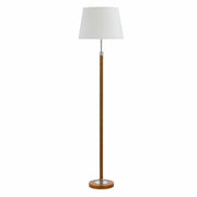 Belmore Timber Floor Lamp with Chrome Base