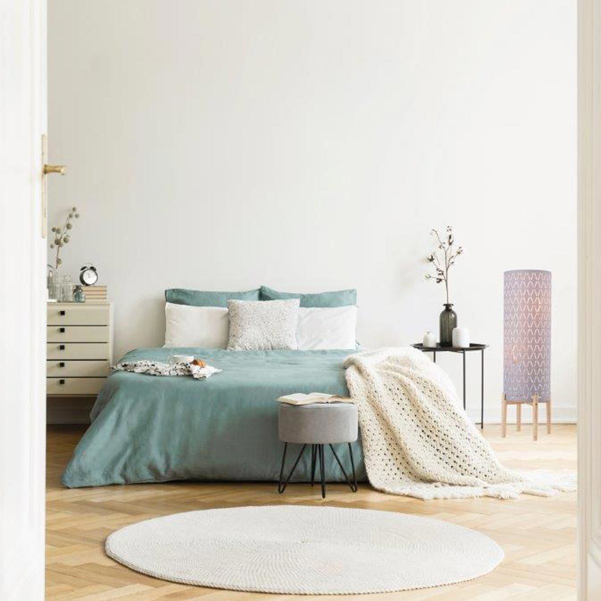 Billie Grey Linen & Timber Floor Lamp