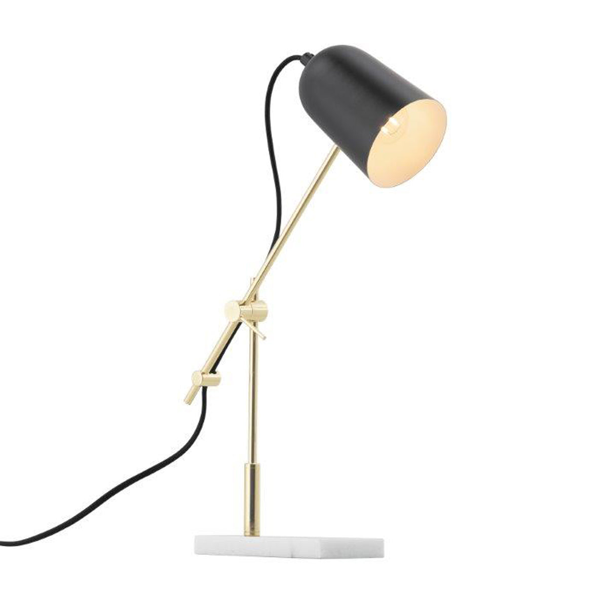 Blair Gold Arm with White Marble Table Lamp