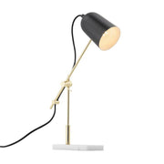Blair Gold Arm with White Marble Table Lamp