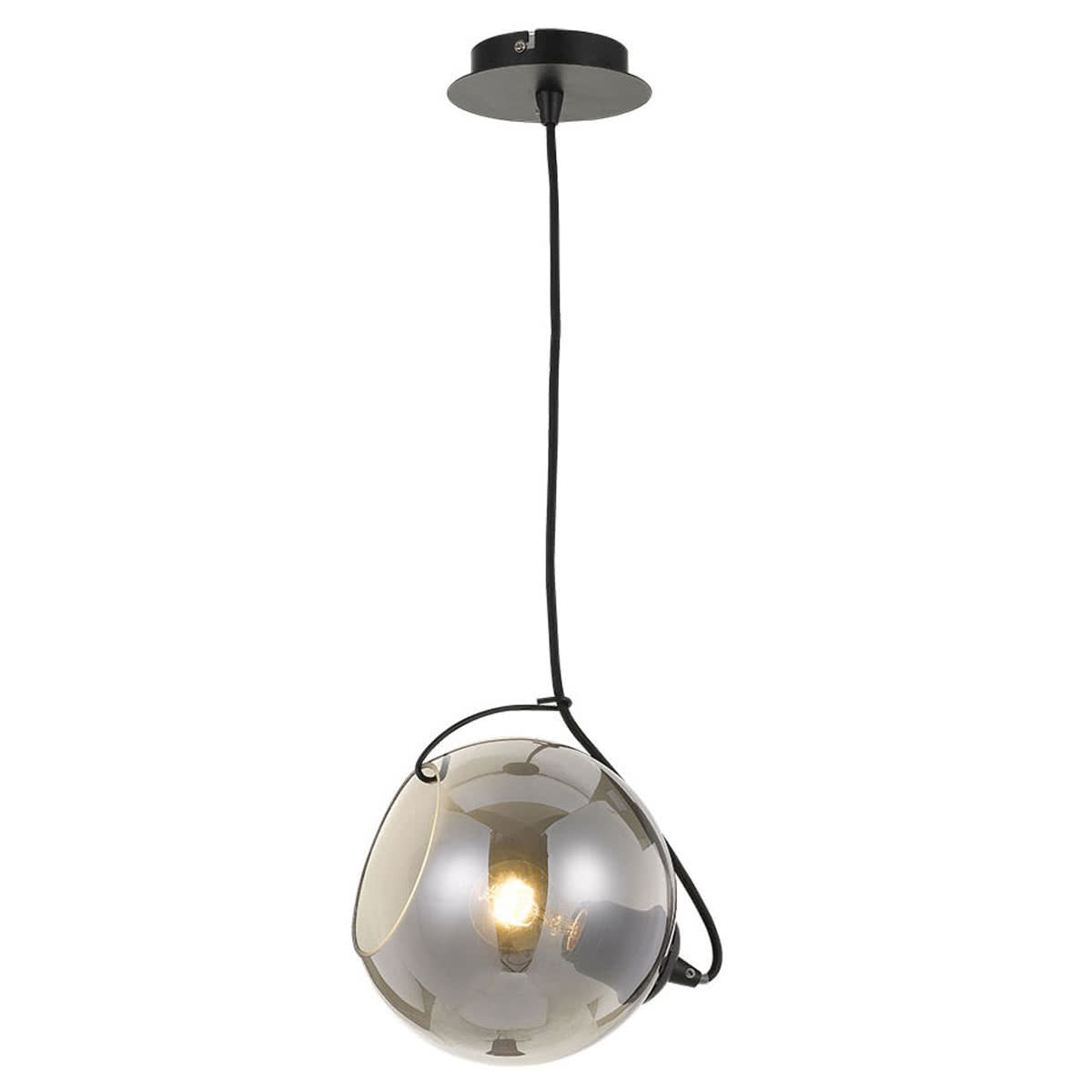Bondi Pendant Light with Black Smoked Glass