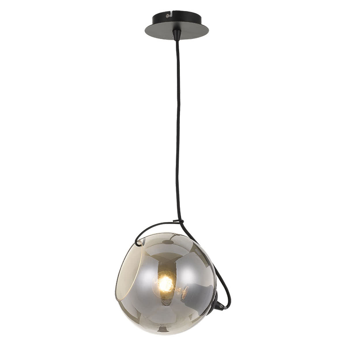 Bondi Pendant Light with Black Smoked Glass