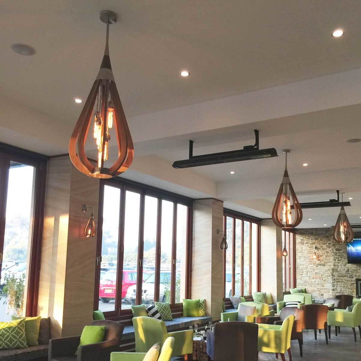 Bonito Large Taupe Wood Tear Drop Pendant Light