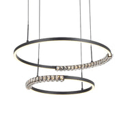 Brera 2 Tier Round LED Pendant Light with Crystal Accents
