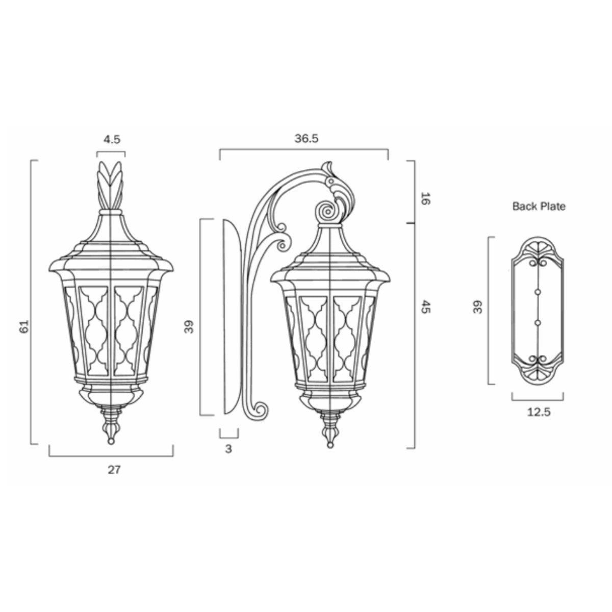 Brinley Large Outdoor Coach Light Mediterranean Style