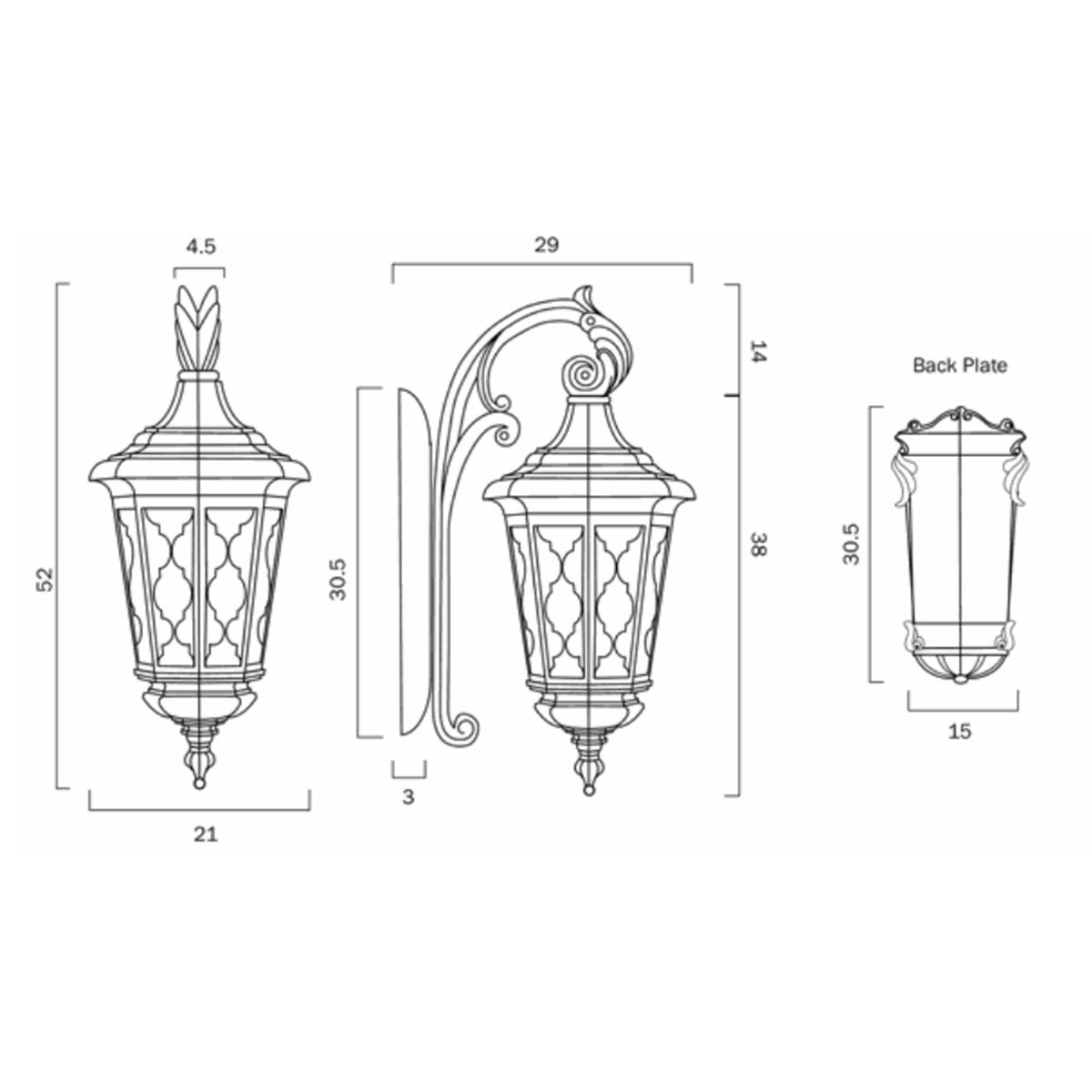 Brinley Small Outdoor Wall Light Mediterranean Design