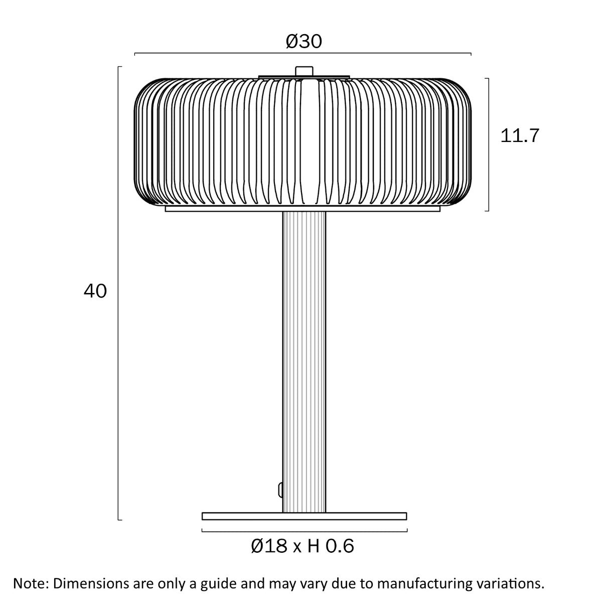 Brizo Touch Table Lamp with Touch Control and Glass Shade