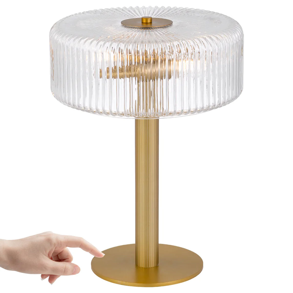 Brizo Touch Table Lamp with Touch Control and Glass Shade