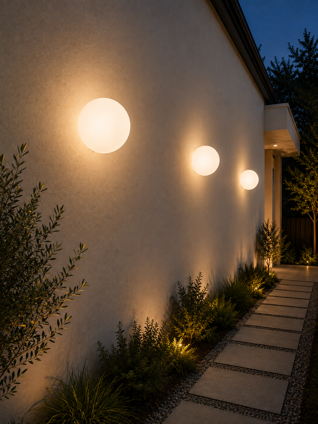 Orbos Opal Glass Sphere IP65 Wall Light