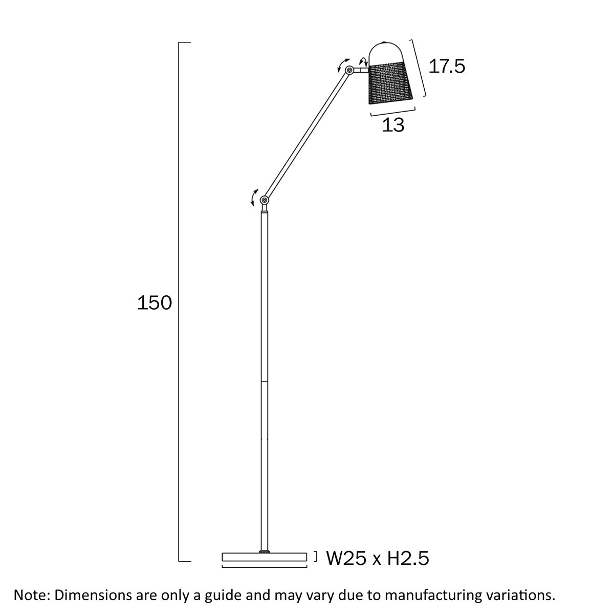 Cadena Adjustable Floor Lamp with Micro Perforated Shade