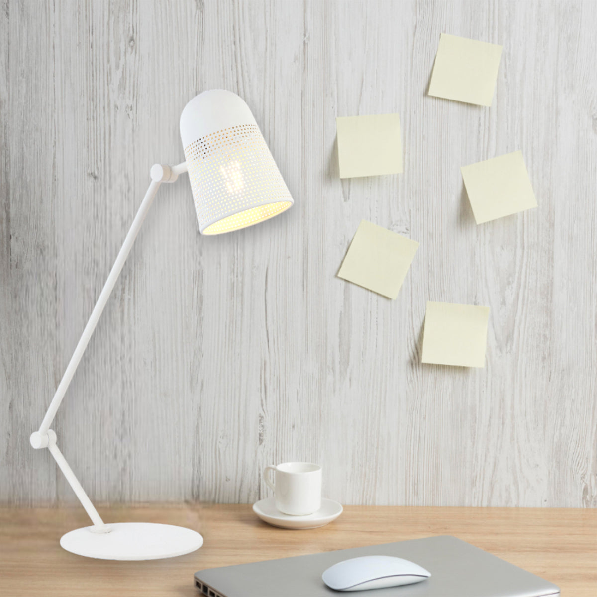Cadena Adjustable Table and Floor Lamp with Micro Perforated Shade