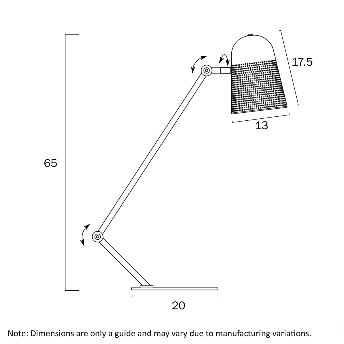 Cadena Adjustable Table and Floor Lamp with Micro Perforated Shade