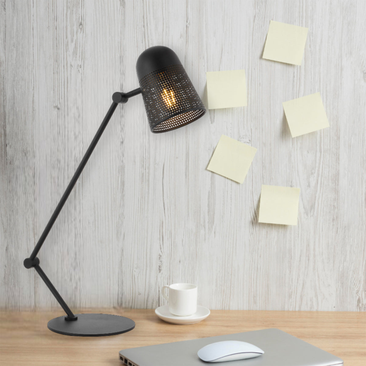 Cadena Adjustable Table and Floor Lamp with Micro Perforated Shade