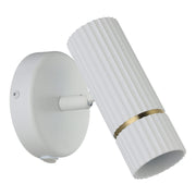 Caminia White Ribbed Tri-Colour Wall Light with GU10 LED