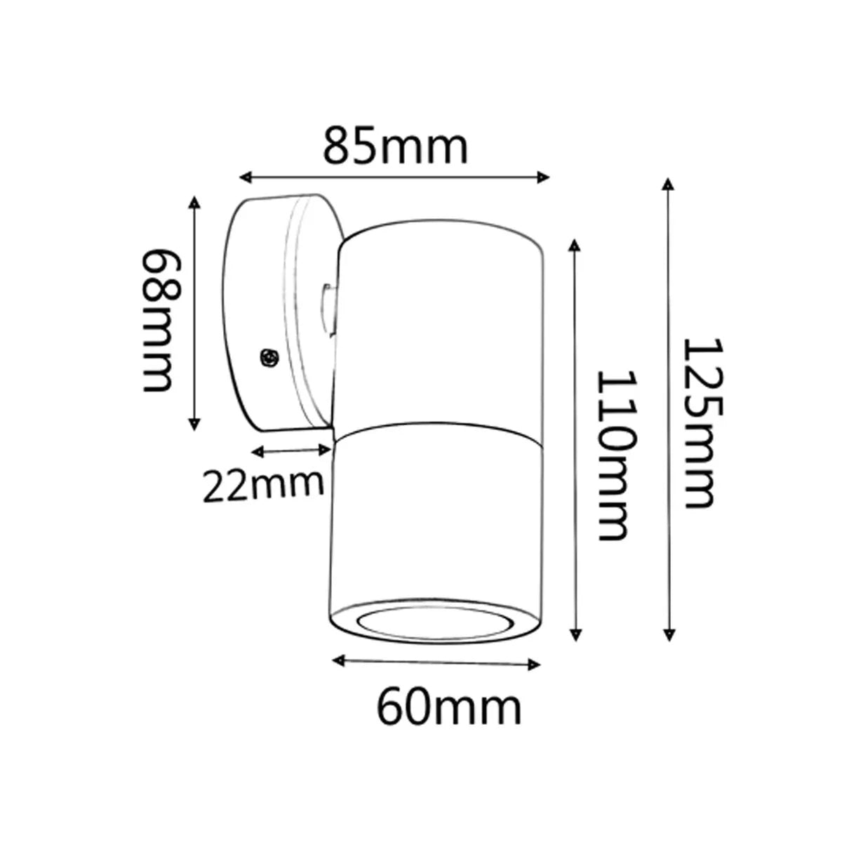 Cantino Fixed Down Wall Light - Brass