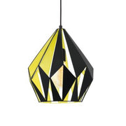 Carlton 1 Black Steel Pendant Light - Black/Yellow
