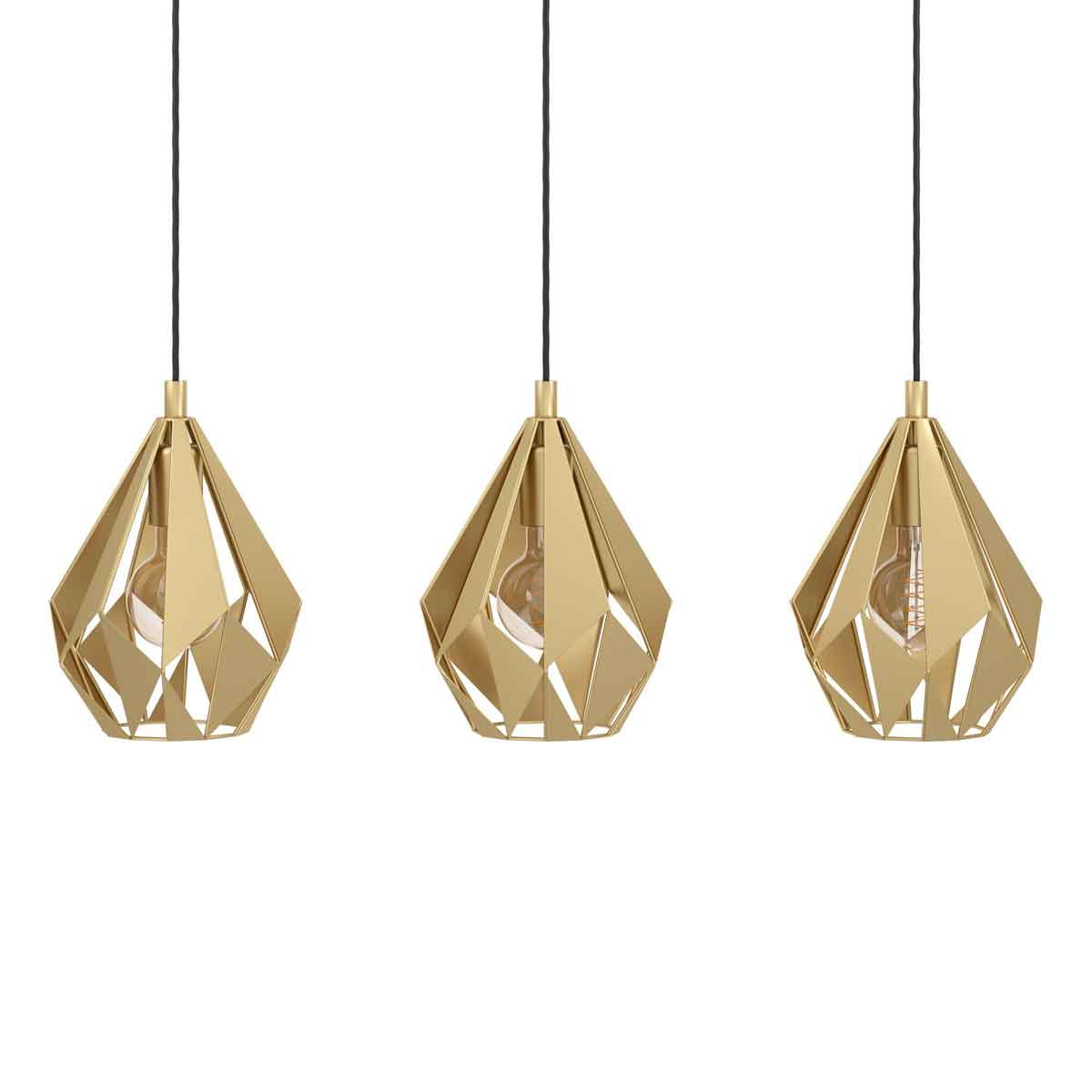 Carlton 3 Light Pendant with E27 Fittings