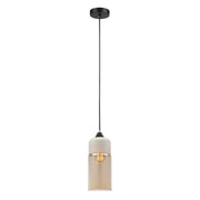 Casa White & Amber Glass Oblong Pendant Light