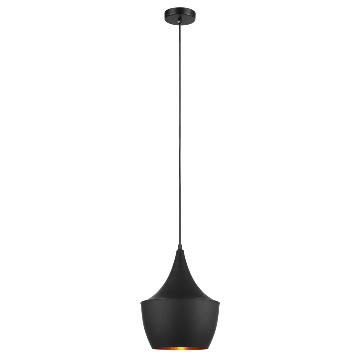 Caviar Angled Bell Pendant Light - Black