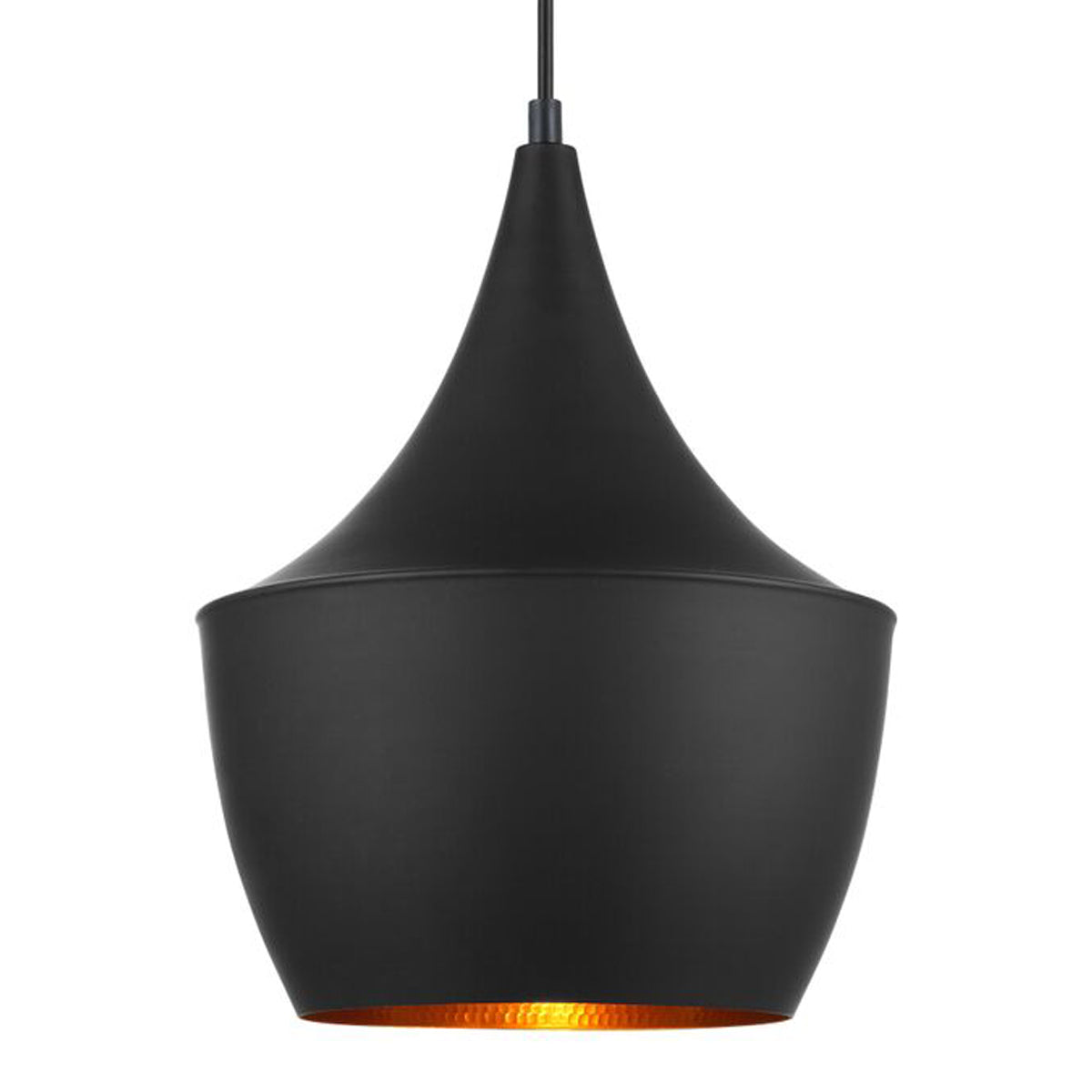 Caviar Angled Bell Pendant Light - Black