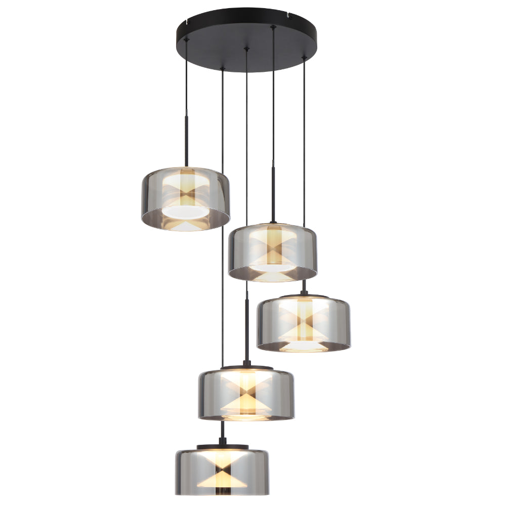 Cedro 5 Light Cluster Pendant with Adjustable LED