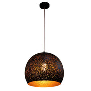 Celeste Black Aluminium Dome Pendant Light with Gold Interior